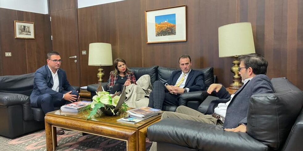 La directora general de Administración Local, Marina Sevilla, se ha reunido hoy con el decano de la Facultad de Derecho, Antonio García Gómez, el coordinador del Diploma de Especialización de Derecho Local, Miguel Ángel Bernal, y el secretario general de la FAMCP, Eduardo Gallart.